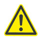 Warning symbols acc. to ISO 7010 on a sheet, Corrosive substances, Side length 50mm