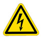 Warning symbols acc. to ISO 7010 Single label, Corrosive substances, Side length 100 mm