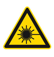 Warning symbols acc. to ISO 7010 on a roll, Laser beam, Side length 25 mm