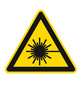 Warnzeichen nach ISO 7010 auf dem Bogen, nicht ionisierende Strahlung, Seitenlänge 50 mm