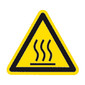 Warning symbols acc. to ISO 7010 on a sheet, Hot surface, Side length 50 mm