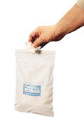 Disposal bags with adhesive strip