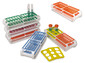 Accessories, No. of slots: 60, 12 x 5, orange, Grid inserts for glass Ø of 13–16 mm, 60 slots, blue