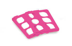 Accessories, No. of slots: 24, 8 x 3, pink, Grid inserts for glass Ø of 20–25 mm, 24 slots, pink