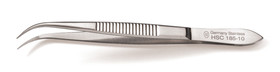 Micro tweezers serrated curved, 105 mm