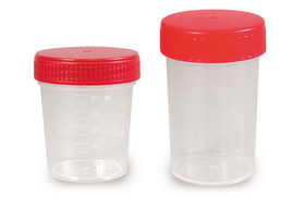 Sample beakers with screw closure without graduation, without labelling area, 200 ml, <b>Sterile</b>, 150 unit(s)
