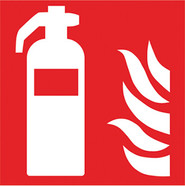 Fire safety symbol acc. to ISO 7010 Adhesive film, Fire extinguisher, 200 x 200 mm