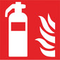 Fire safety symbol acc. to ISO 7010 Adhesive film, Fire extinguisher, 148 x 148 mm