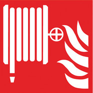 Brandbeveiligingssymbolen conform ISO 7010 Kleeffolie, lang nalichtend, Blusslang