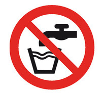 Verbotszeichen nach ISO 7010 Klebefolie, Kein Trinkwasser, 100 mm