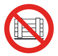 Signaux d’interdiction conf. à ISO 7010 Film adhésif, Dépôt ou stockage interdits, 200 mm