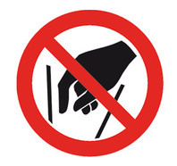 Signaux d’interdiction conf. à ISO 7010 Film adhésif, Interdit de mettre les doigts, 200 mm
