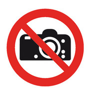 Verbotszeichen nach ISO 7010 Klebefolie, Fotografieren verboten, 200 mm